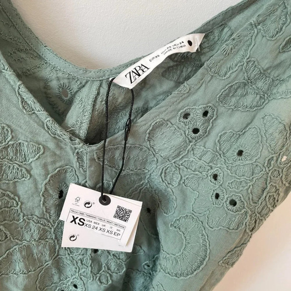 Zara Green Lace Jumpsuit - Picture 7 of 9